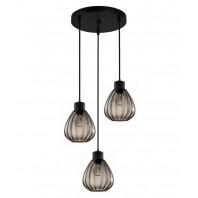 CLA-Tulip2-Interior Black Smoke Wine Glass Ribbed Pendant Lights